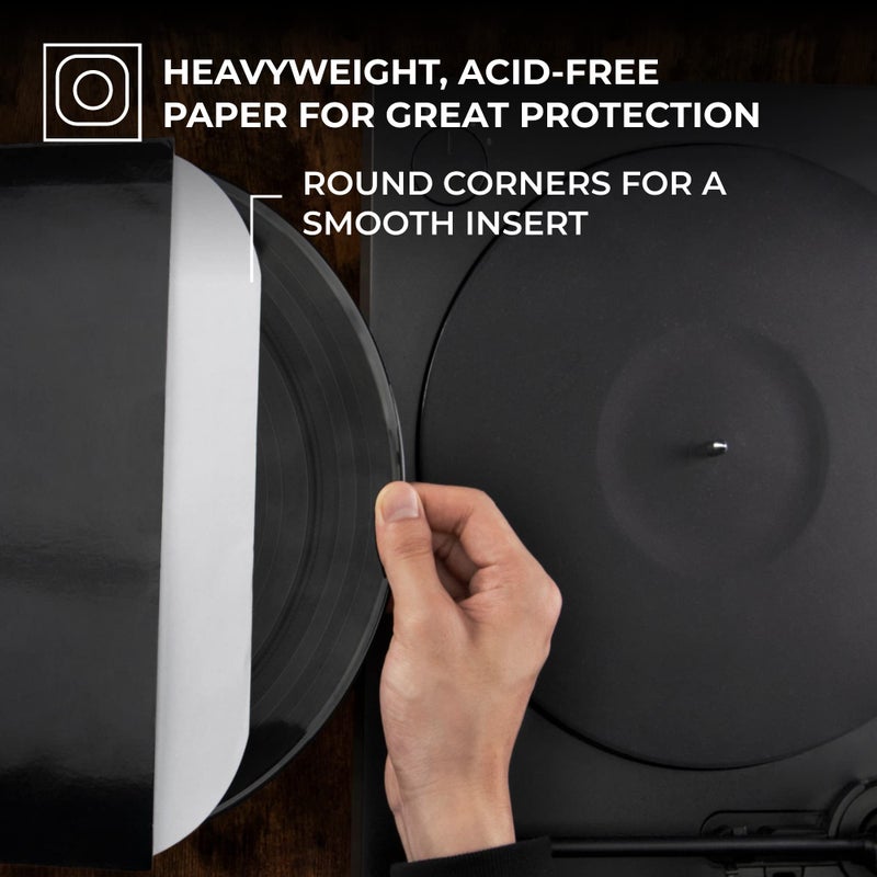 Big Fudge 12" Vinyl Record Sleeves - Inner Sleeves 50 Pack - Heavyweight Acid Free Paper Vinyl Covers - Accessories Protect LP Albums from Dust, Dirt & Scratches - Image 2